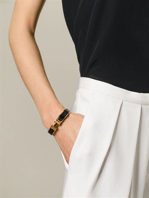 hermes clic h bracelet black and gold|hermes clic h bracelet review.